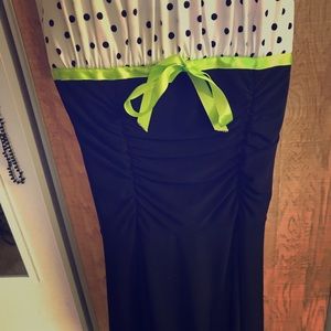 Lime green and black dress